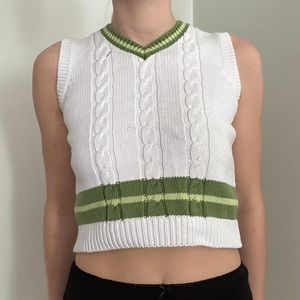 Crochet Knit Cropped Sweater Vest